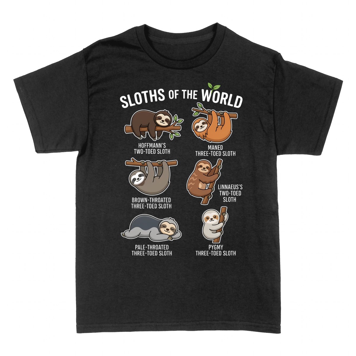 Camisetas: Perezosos del Mundo - 6 Especies