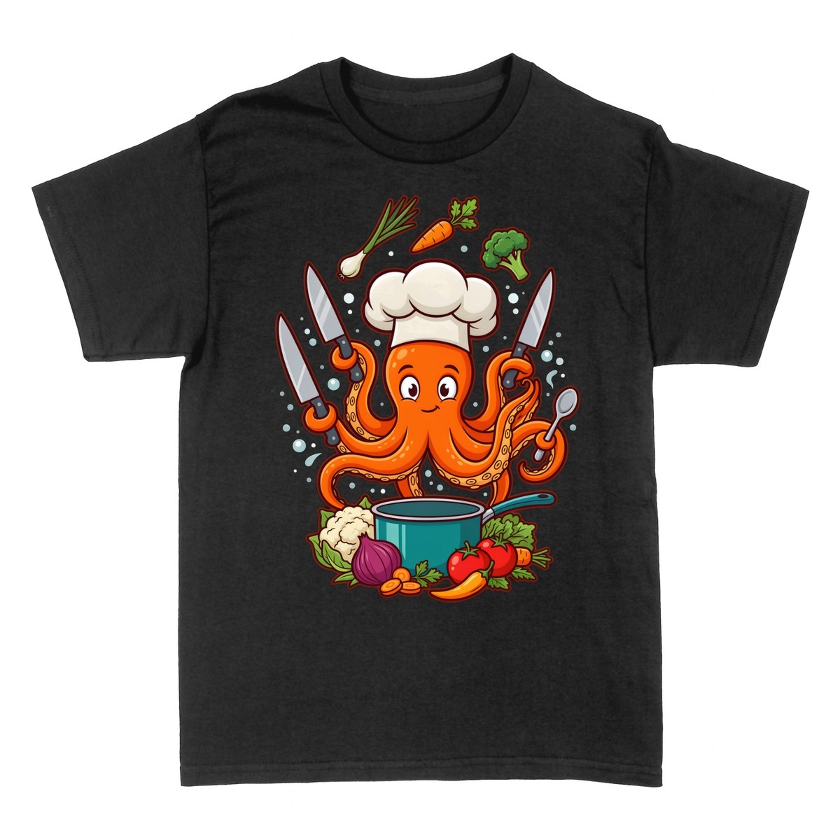 Camisetas: Pulpo Chef Cocinero con Verduras
