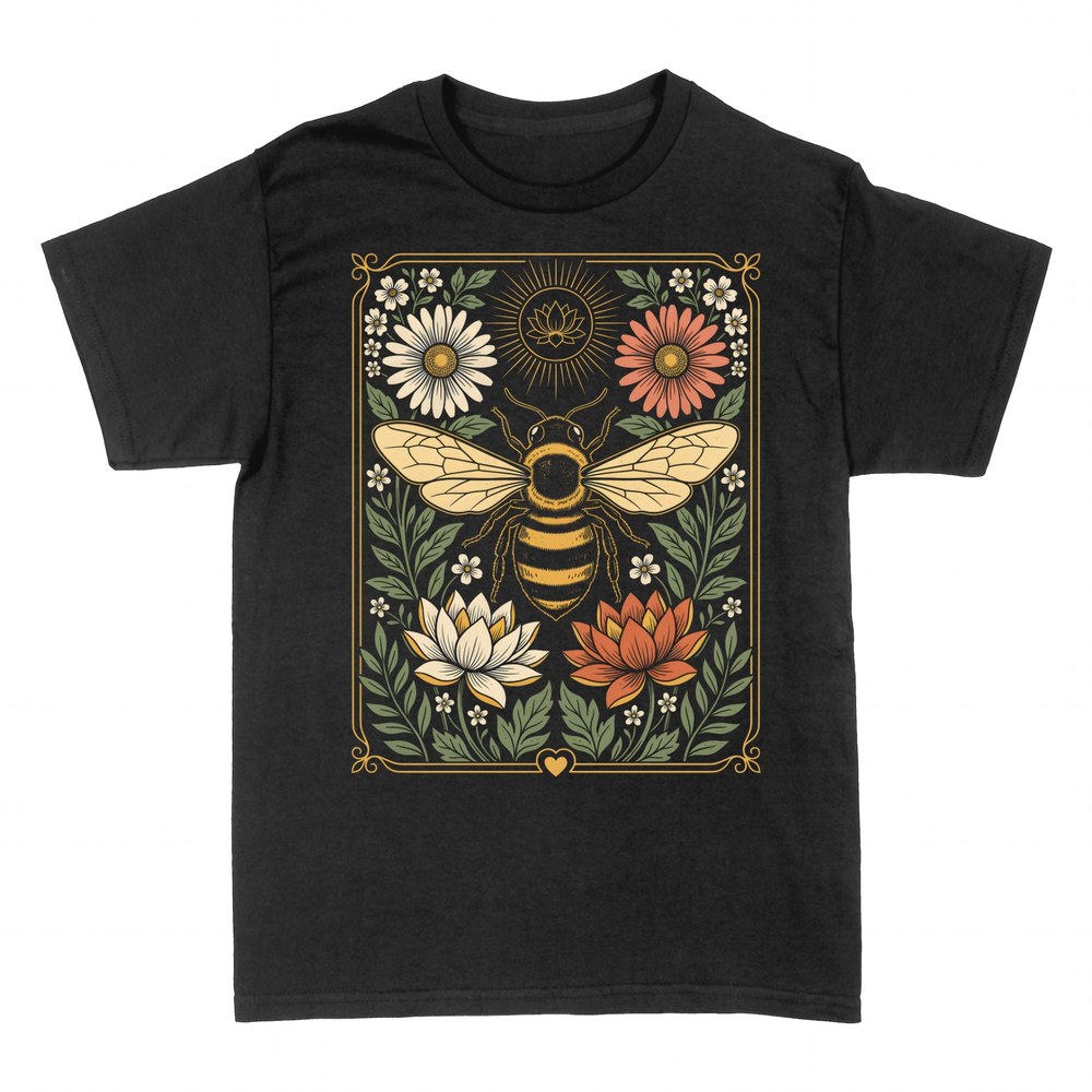 Camisetas: Abeja y Flores Silvestres del Jard&iacute;n
