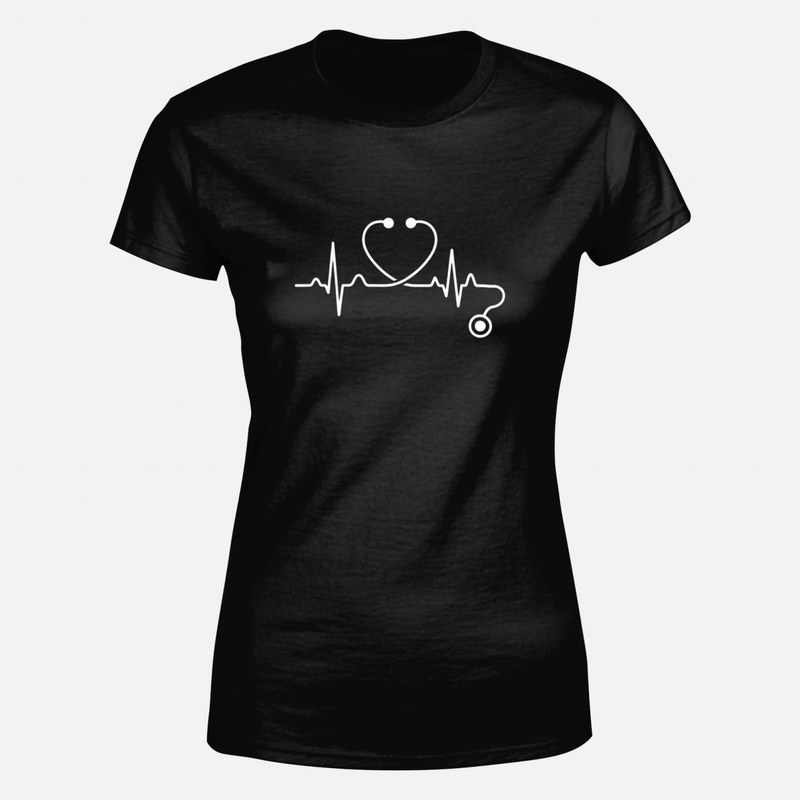Camisetas: Enfermera con Coraz&oacute;n y Pulso Vital