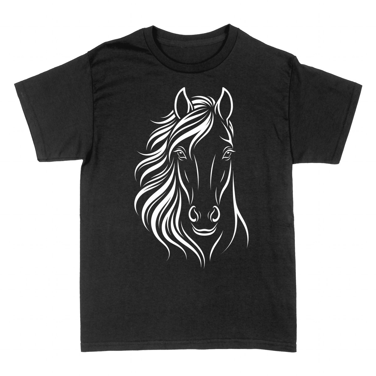 Camisetas: Caballo Retrato L&iacute;nea Art&iacute;stica