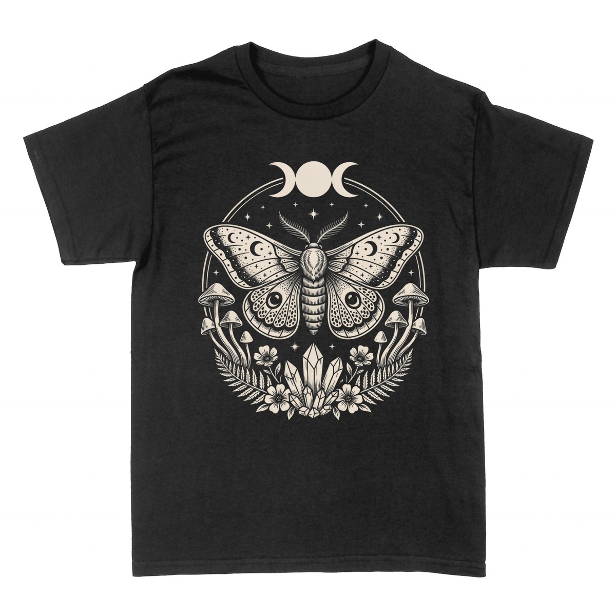 Camisetas: Polilla M&iacute;stica con Luna y Cristales