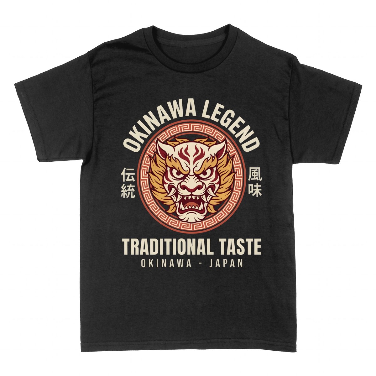 Camisetas: Okinawa Legend - M&aacute;scara Oni Tradicional Japonesa