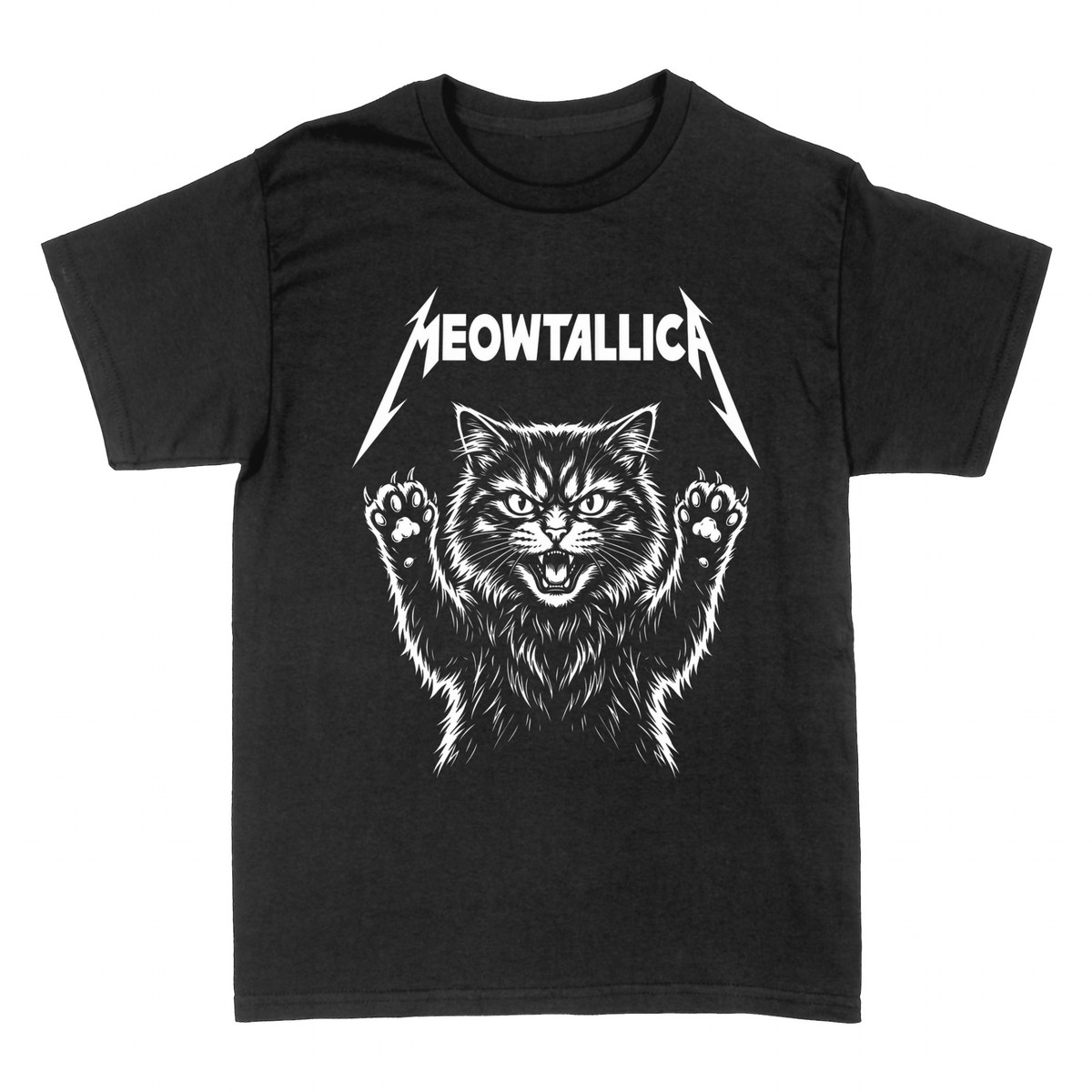 Camisetas: Meowtallica &mdash; Parodia Gato Heavy Metal