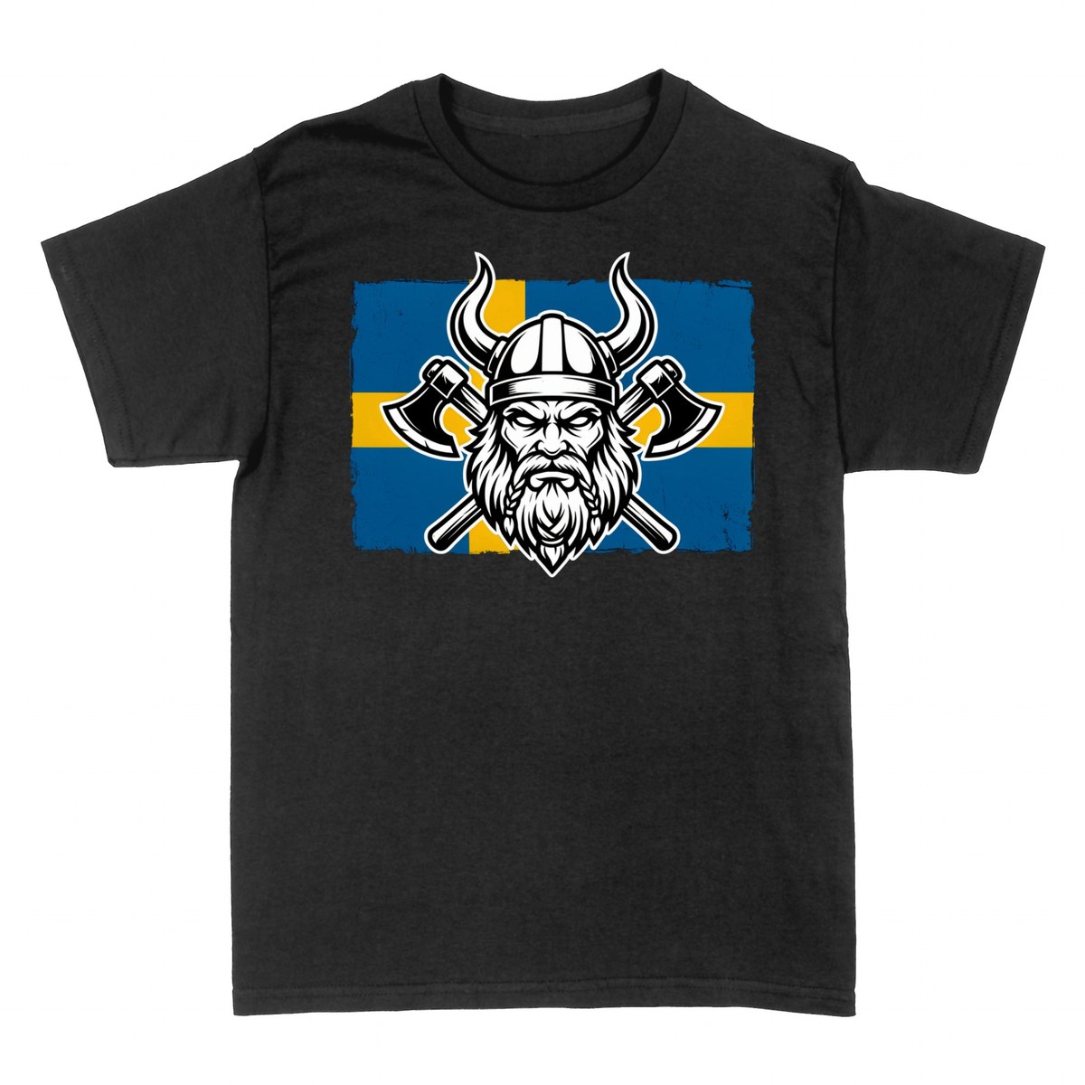 Camisetas: Vikingo Guerrero Suecia Bandera