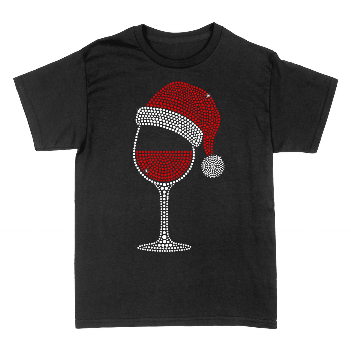 Camisetas: Copa de Vino Navide&ntilde;a Estilo Strass