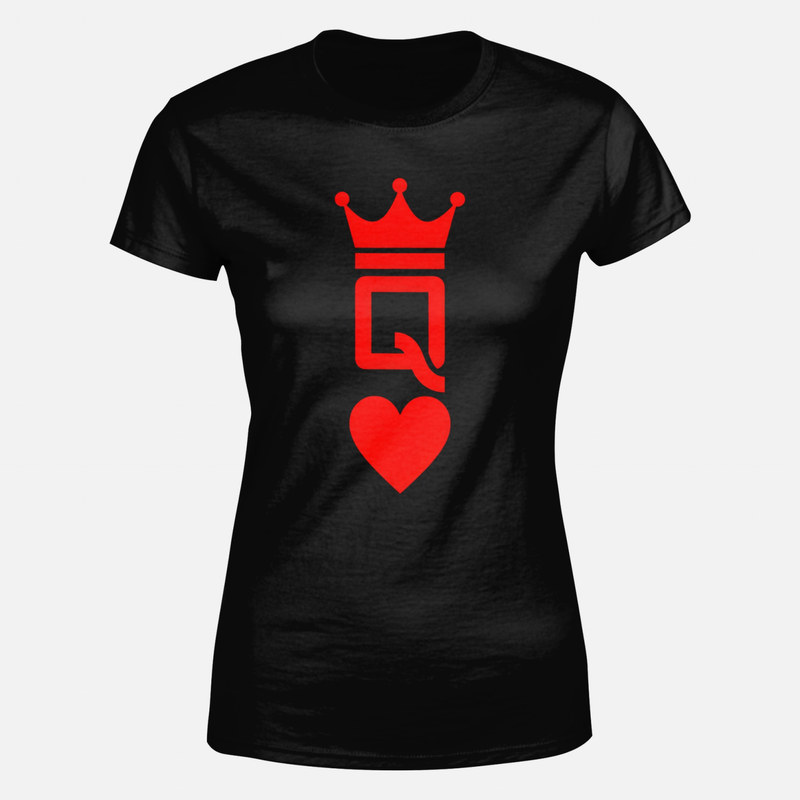 Camisetas: Reina de corazones con corona