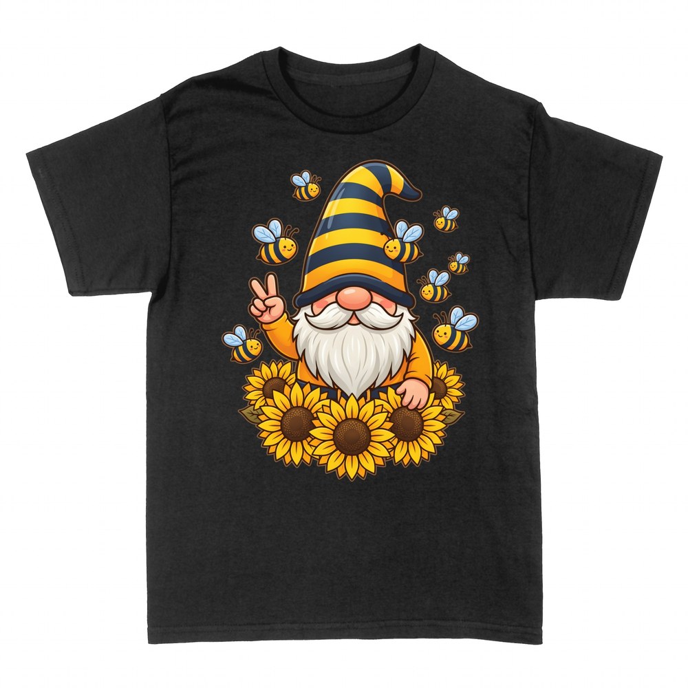 Camisetas: Gnomo Apicultor con Abejas y Girasoles
