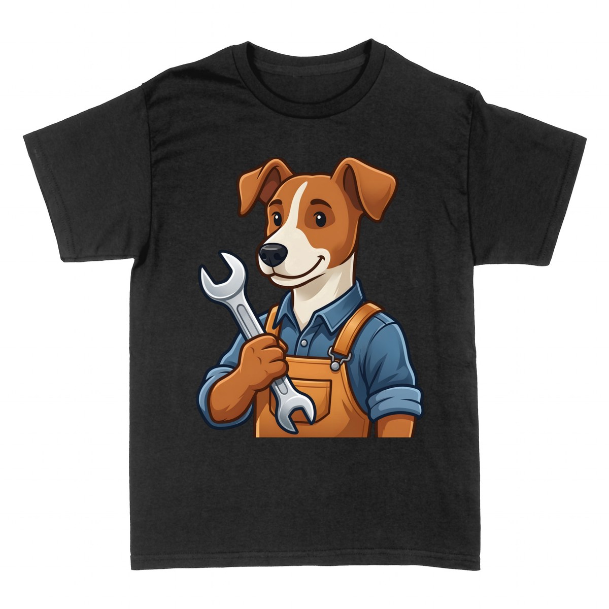 Camisetas: Perro mec&aacute;nico con llave inglesa