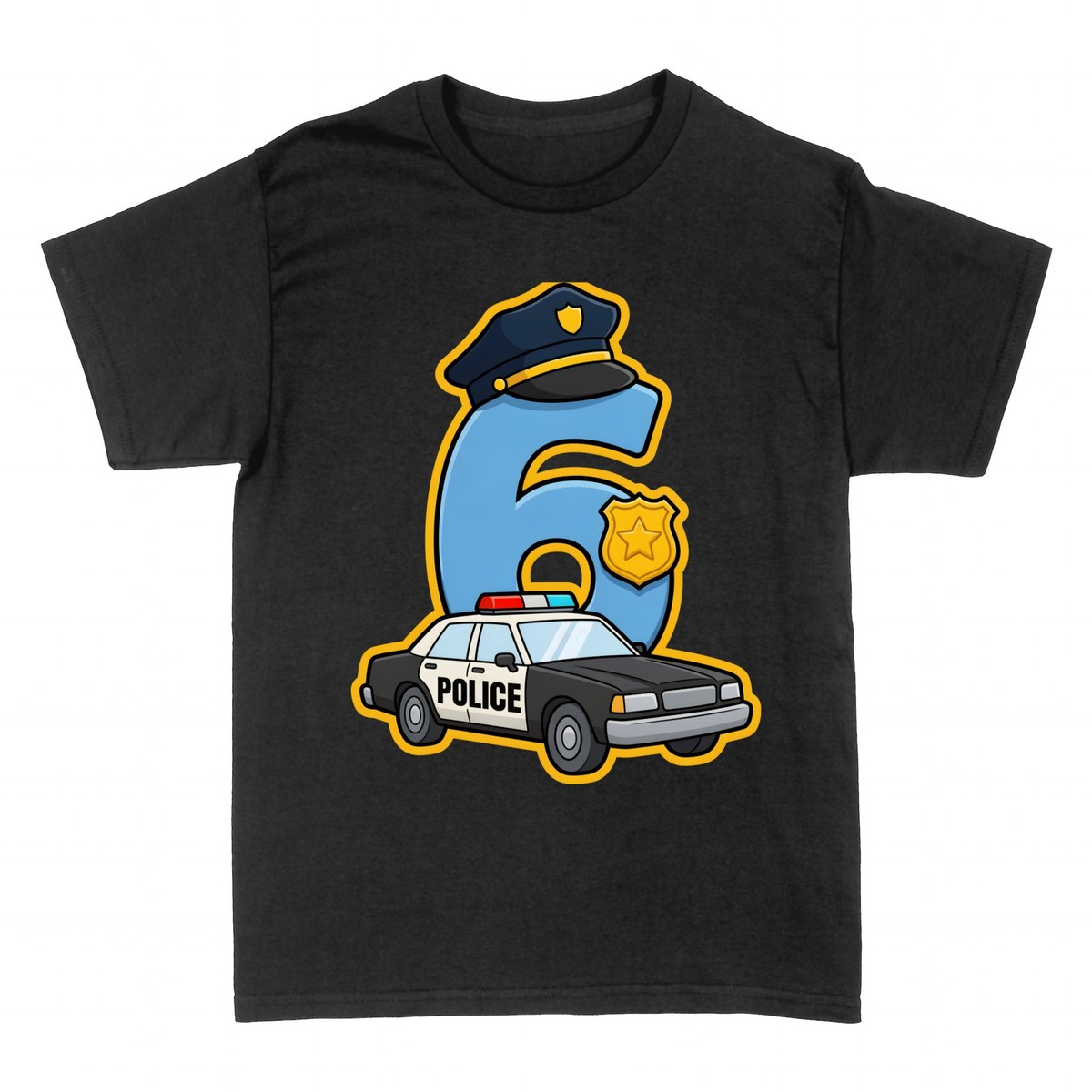 Camisetas: N&uacute;mero 6 Polic&iacute;a &mdash; 6 A&ntilde;os o Aniversario Policial