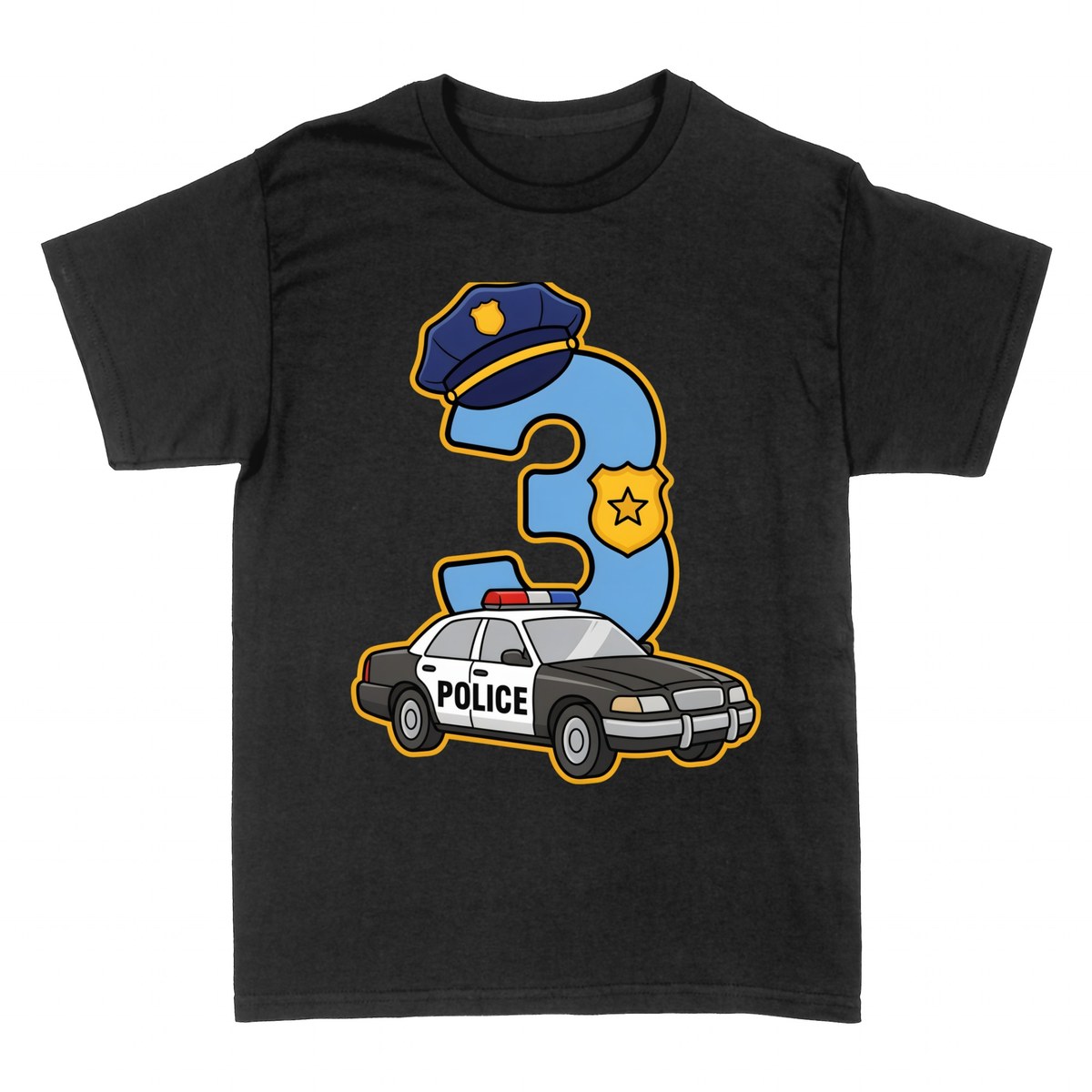 Camisetas: Cumplea&ntilde;os Polic&iacute;a 3 A&ntilde;os