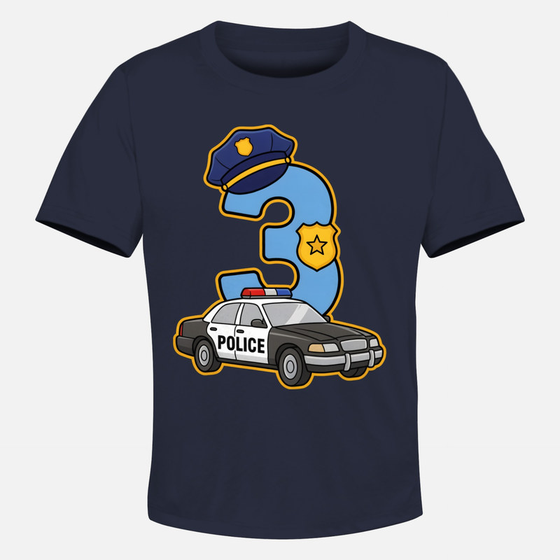 Camisetas: Cumplea&ntilde;os Polic&iacute;a 3 A&ntilde;os