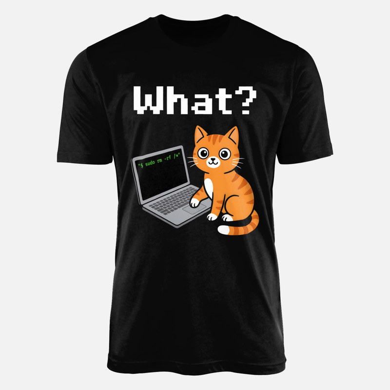 Camisetas: Gato programador ante el c&oacute;digo