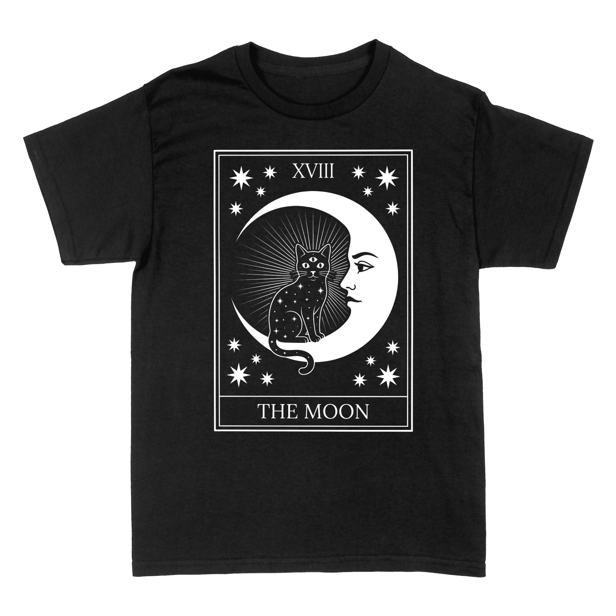 Camisetas: Carta de tarot la luna con gato de tres ojos