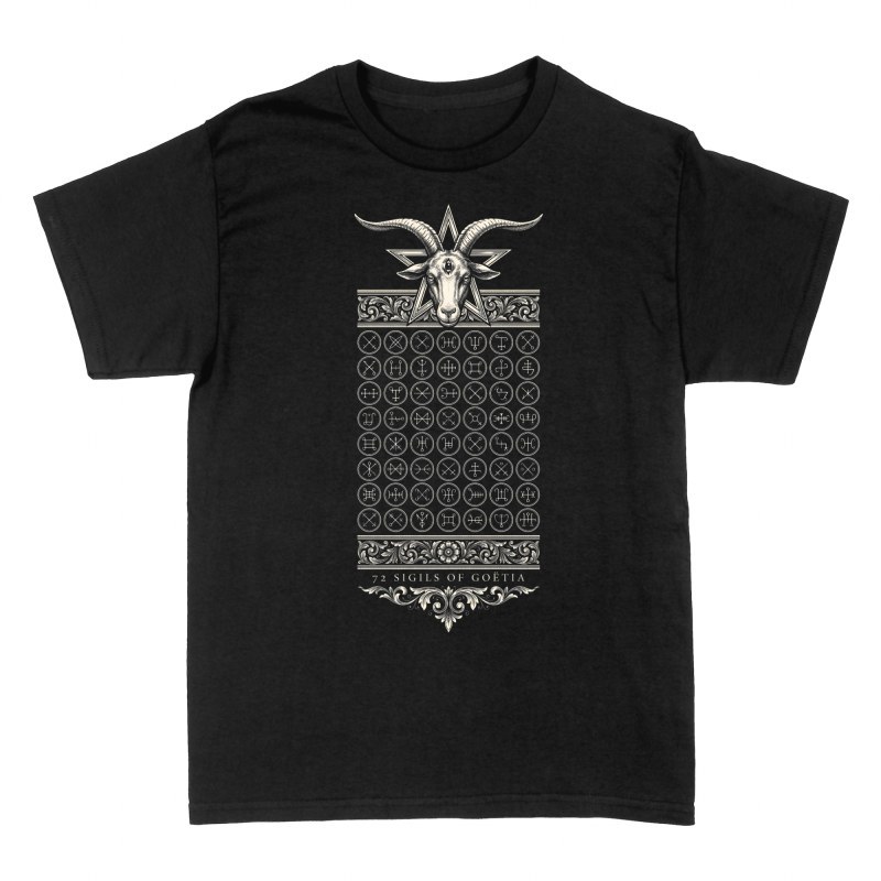 Camisetas: Los 72 sellos de la Goecia con Bafomet