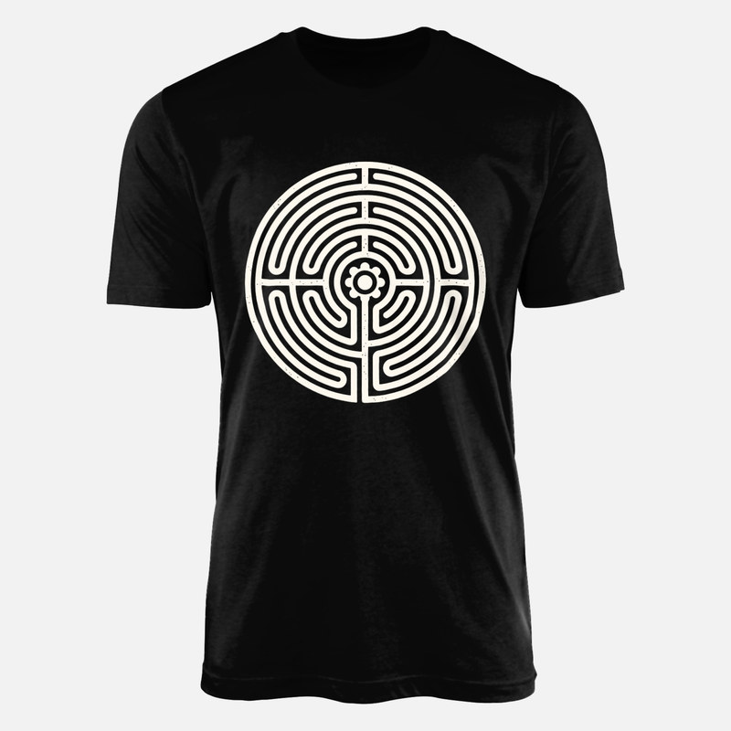 Camisetas: Laberinto circular con flor central