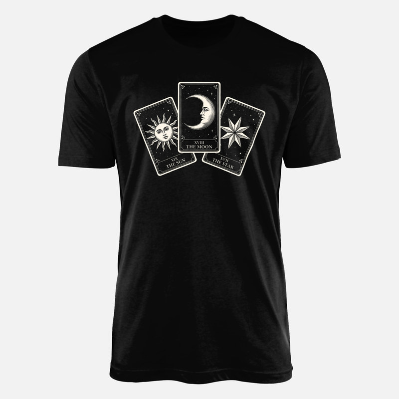 Camisetas: Cartas de tarot Sol Luna y Estrella