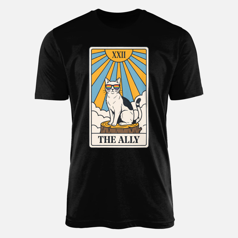 Camisetas: Carta tarot gato aliado LGBT