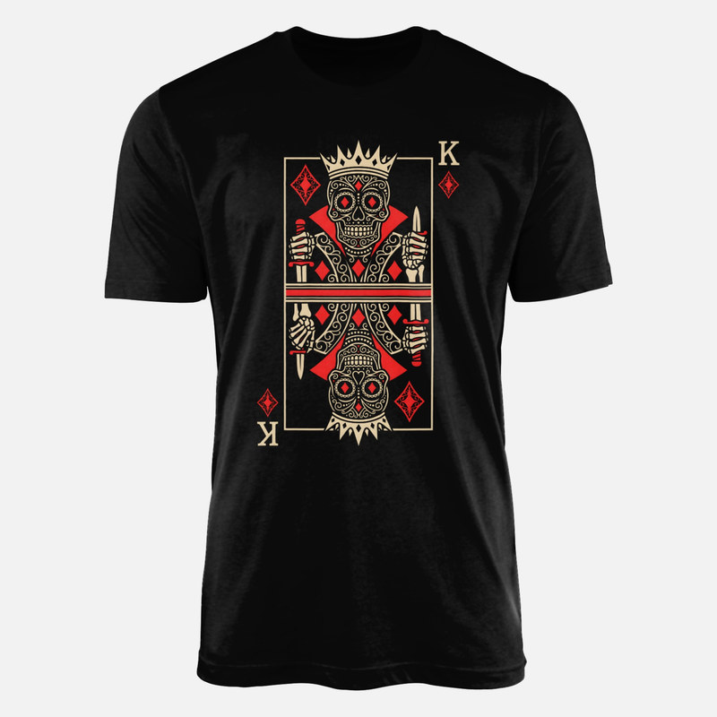 Camisetas: Rey de diamantes calavera mexicana
