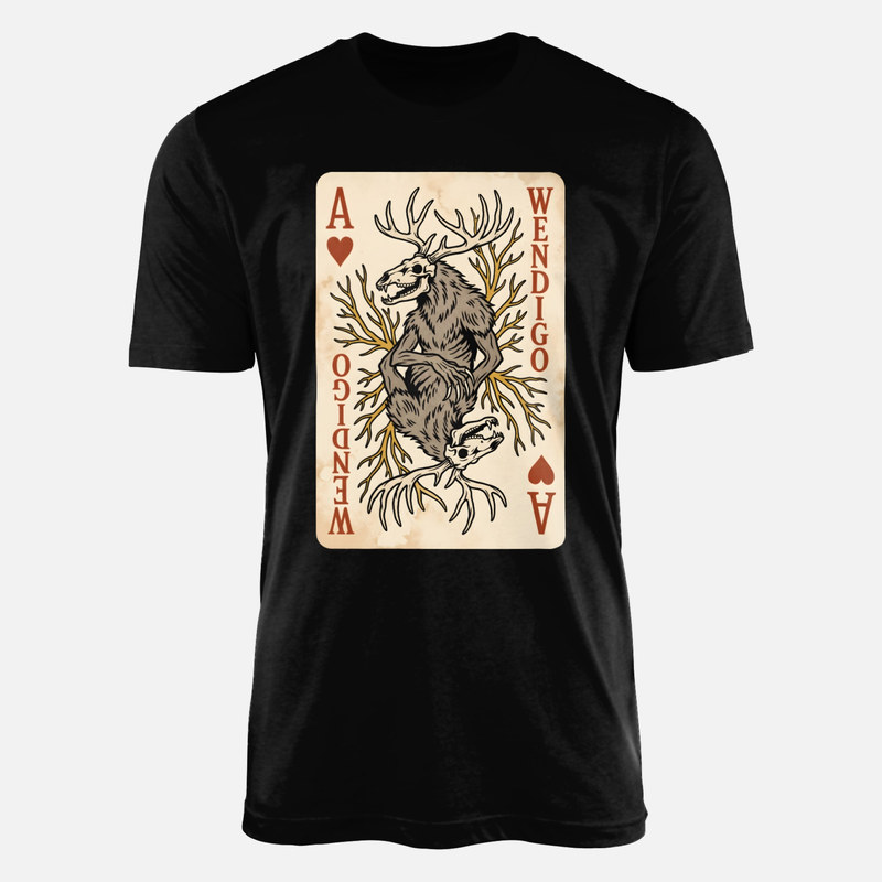 Camisetas: Carta de p&oacute;ker as de wendigo