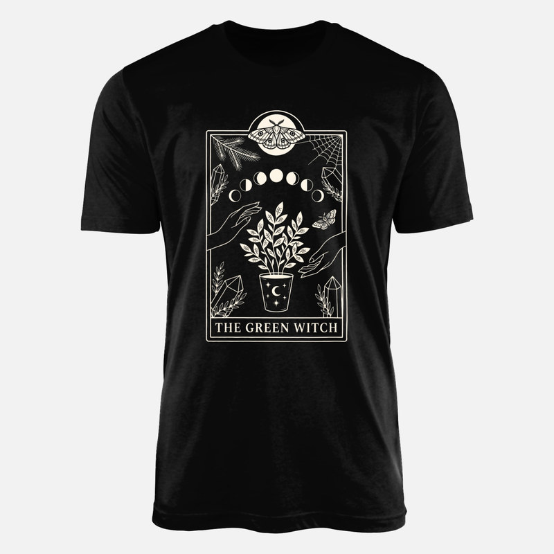 Camisetas: Carta de tarot The Green Witch y plantas