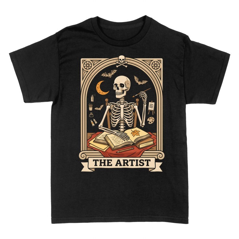 Camisetas: Carta de tarot el artista esqueleto