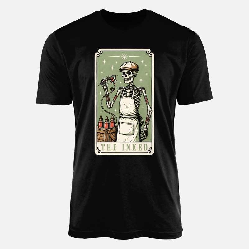 Camisetas: Carta de tarot esqueleto tatuador