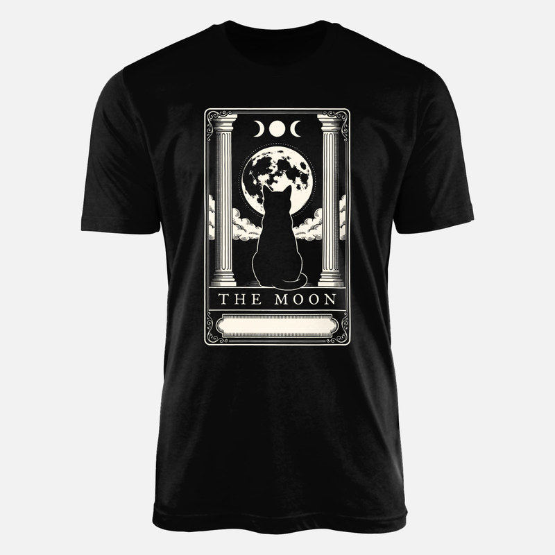 Camisetas: Carta de tarot gato y luna