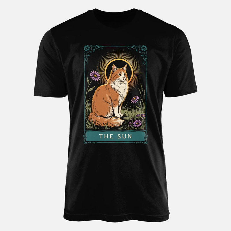 Camisetas: Carta de tarot El Sol con gato