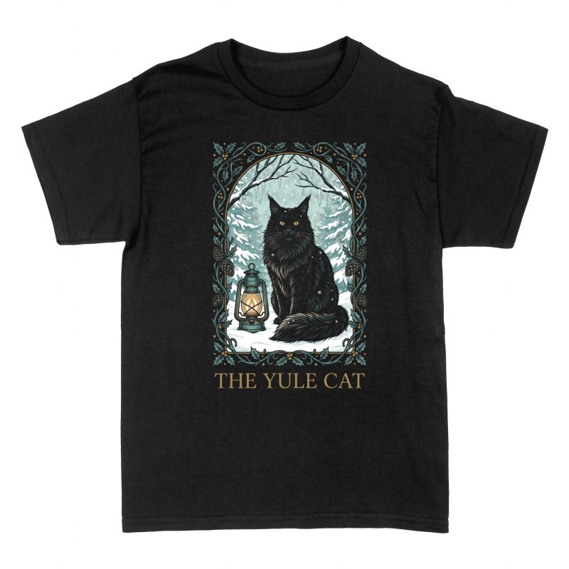 Camisetas: Gato de Yule con linterna invernal
