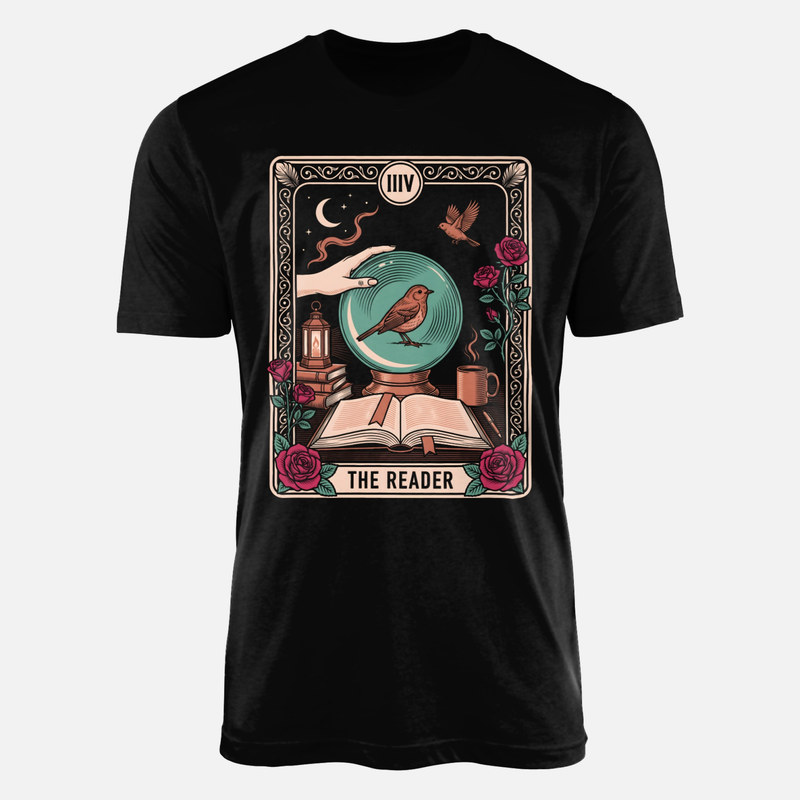 Camisetas: Carta de tarot The Reader con p&aacute;jaro