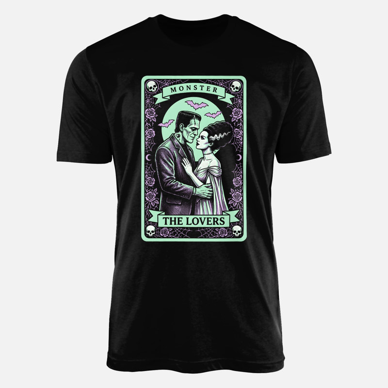 Camisetas: Carta tarot Los Amantes monstruo g&oacute;tico