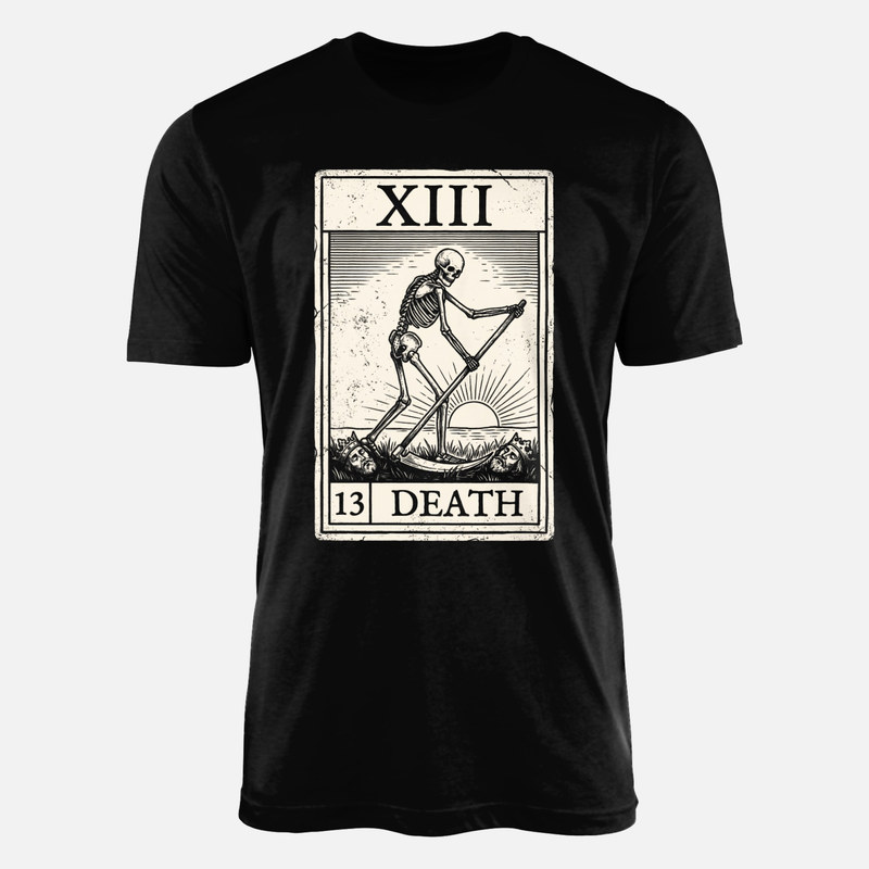 Camisetas: Carta tarot muerte XIII grabado