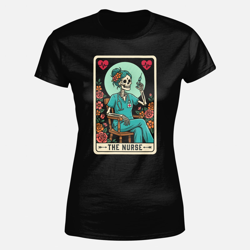 Camisetas: Carta de tarot enfermera esqueleto