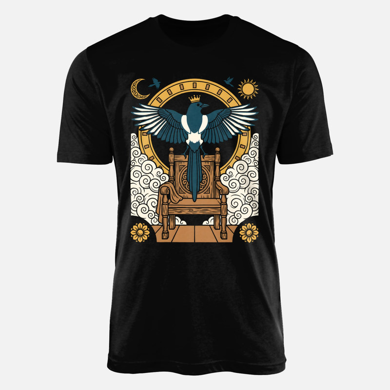 Camisetas: Urraca rey en trono magico