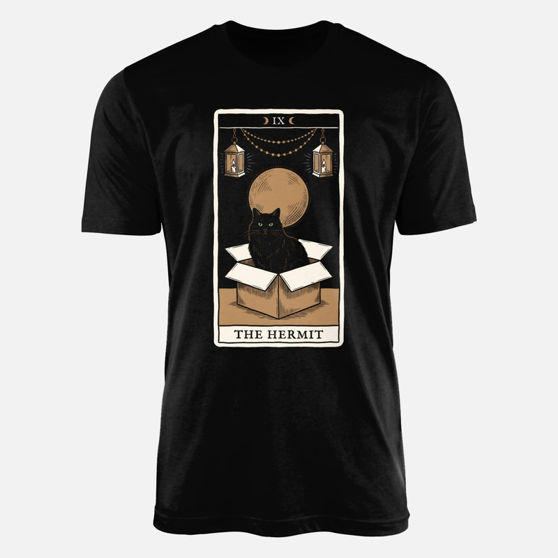 Camisetas: Gato negro tarot el ermita&ntilde;o