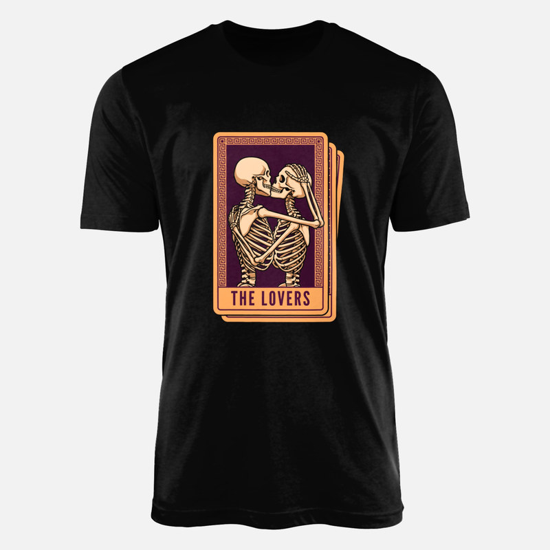 Camisetas: Carta de tarot Los Enamorados esqueletos