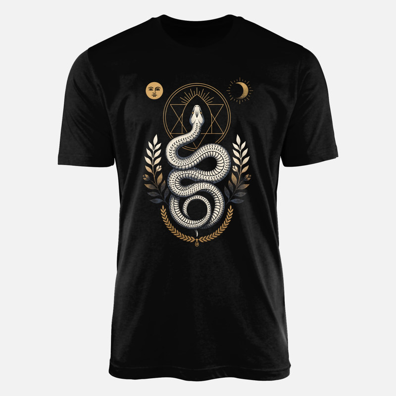 Camisetas: Serpiente m&iacute;stica y geometr&iacute;a sagrada