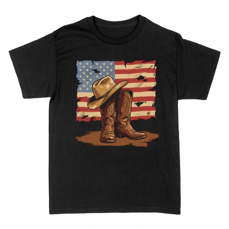 Camisetas: Botas y sombrero vaquero patriota