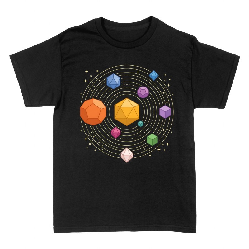 Camisetas: Sistema solar de dados de rol