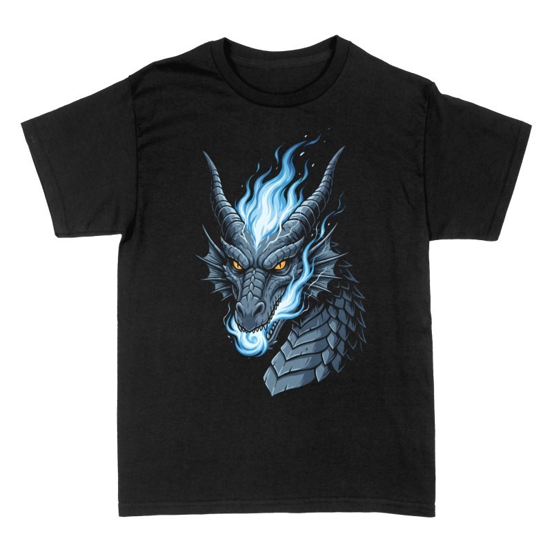 Camisetas: Drag&oacute;n con fuego azul