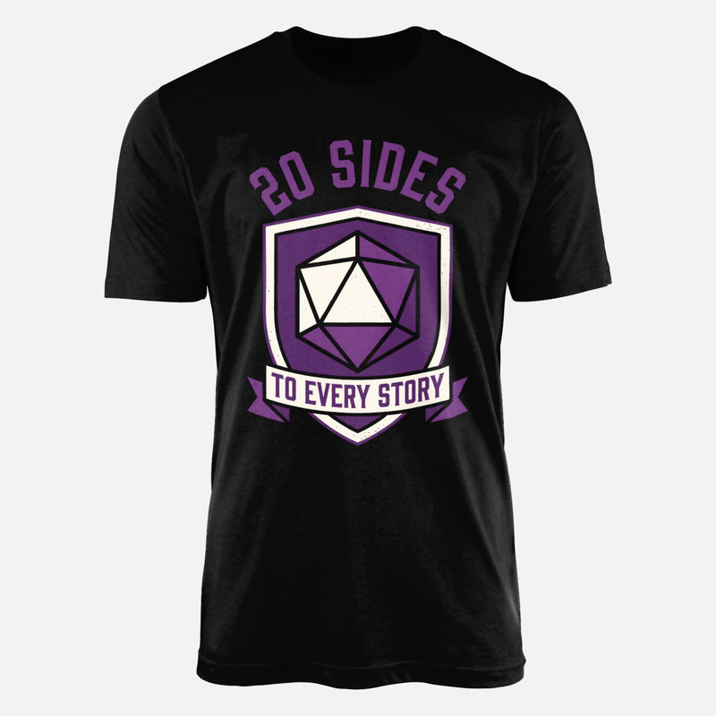 Camisetas: Dado d20 y 20 caras de la historia