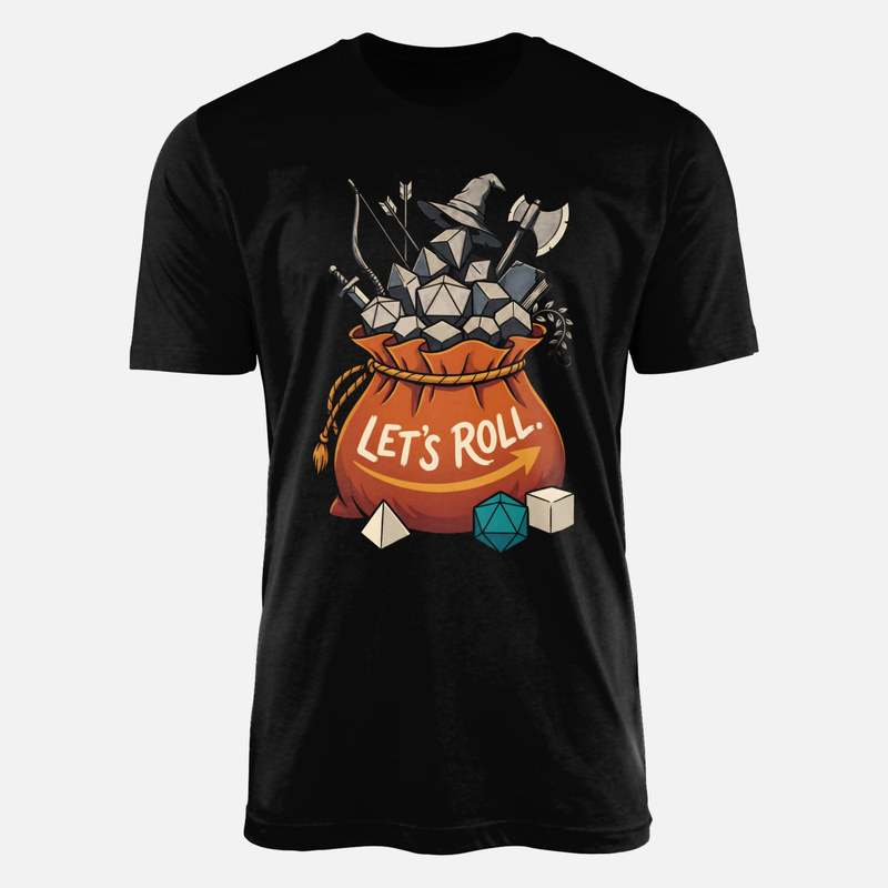Camisetas: Bolsa de dados de rol y armas de fantas&iacute;a