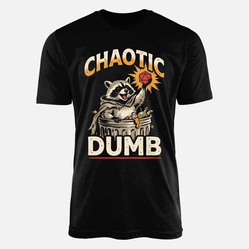 Camisetas: Mapache rolero ca&oacute;tico tonto D20