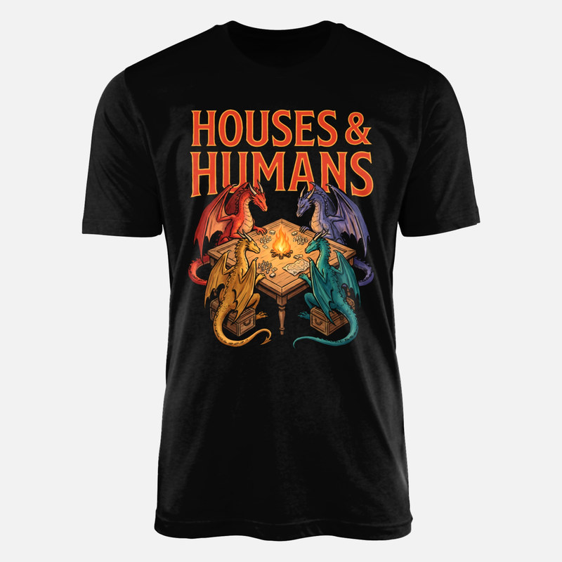 Camisetas: Dragones jugando a Houses and Humans