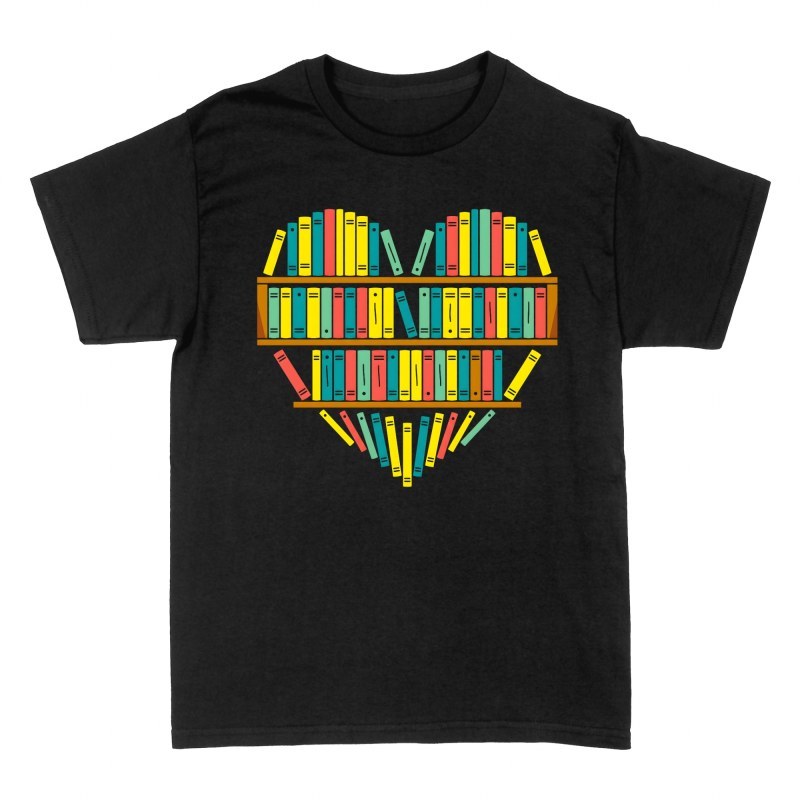 Camisetas: Estanter&iacute;a de libros en forma de coraz&oacute;n