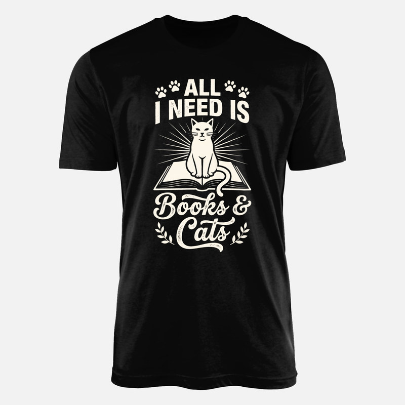 Camisetas: Gato sobre libro abierto