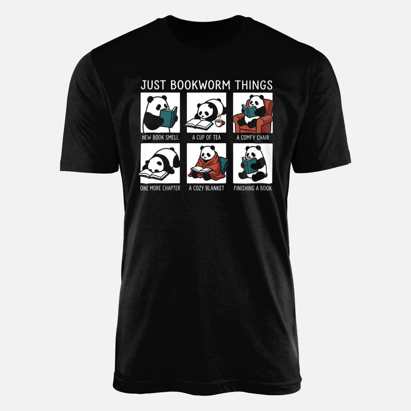 Camisetas: Cosas de lectores panda kawaii