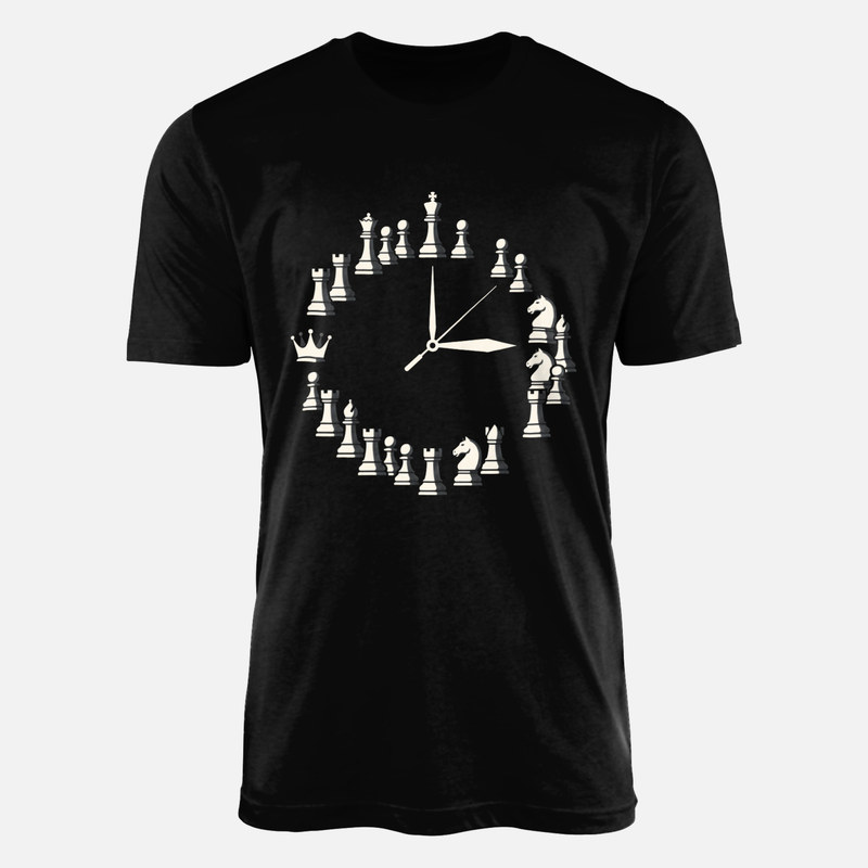 Camisetas: Reloj con piezas de ajedrez