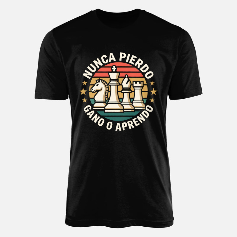 Camisetas: Nunca pierdo gano o aprendo ajedrez